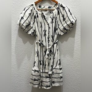 Umgee Black and White Midi Dress